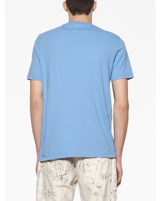 Amiri Blue Light Cotton T-Shirt With Graphic Prints for men
