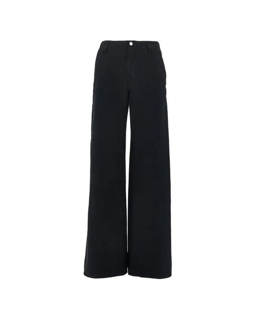 Emporio Armani Black J2H Wide-Leg Cotton Trousers