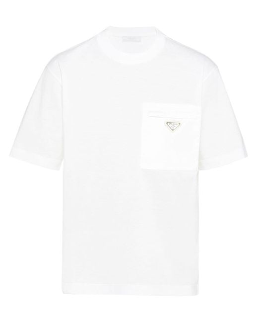 Prada T-Shirt mit Logo-Schild in White für Herren