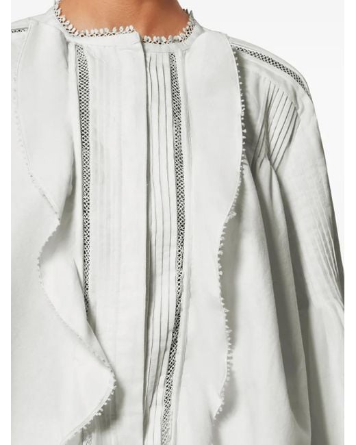 Isabel Marant White Cubraly Ruffled Shirt