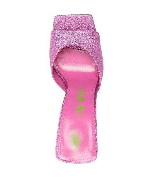 The Attico Pink Glitter-Detail Sandals