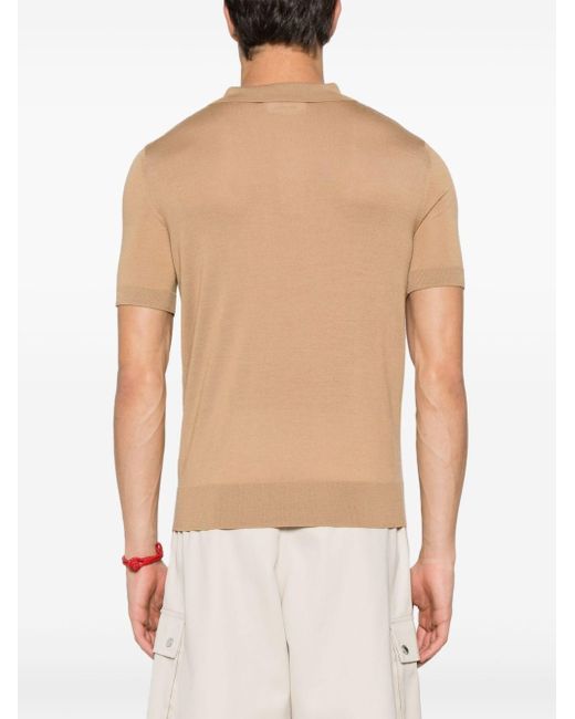 DSquared² Natural Beige Virgin Wool Polo Shirt for men