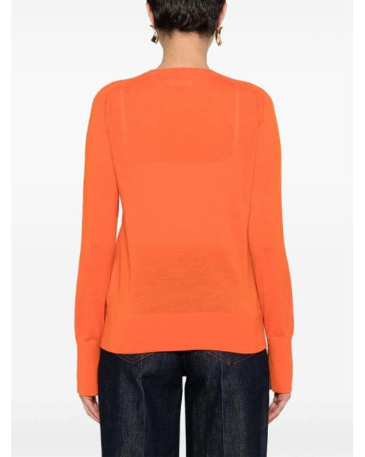 Calvin Klein Orange Seam-detail Wool Jumper