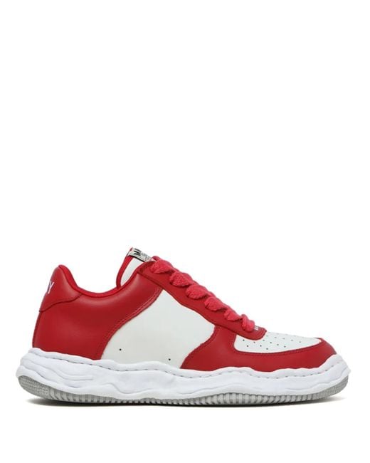 Maison Mihara Yasuhiro Red Wayne Low-Top Leather Sneakers