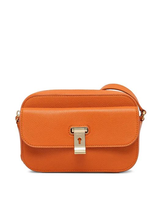 Bally Orange Lock Me Crossbody Bag