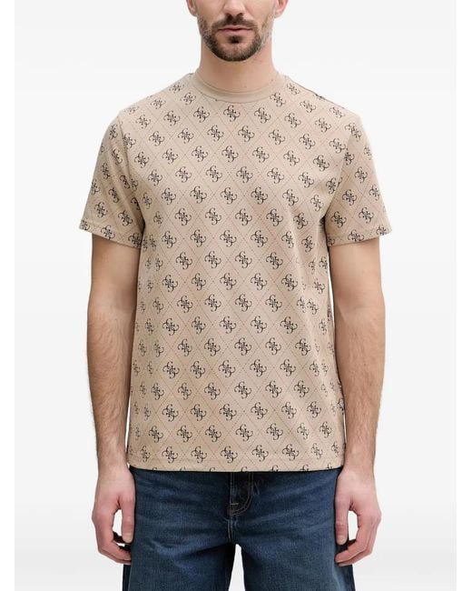 Guess Natural Monogram-Print T-Shirt for men