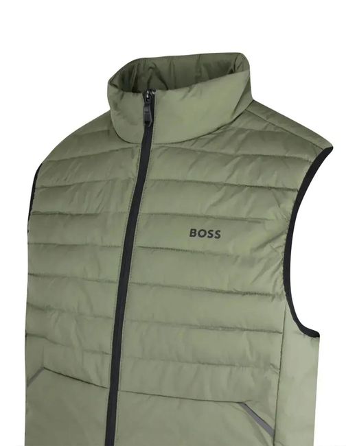 Boss Green Quilted Zip Vest for men