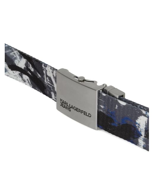 Karl Lagerfeld Blue Graffiti-Print Belt for men