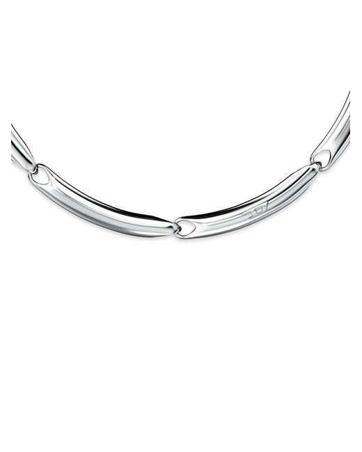 DIESEL White D Logo Bar-Link Necklace