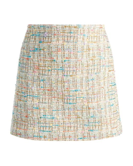 Alice + Olivia White Riley Clean Waist A-Line Skirt