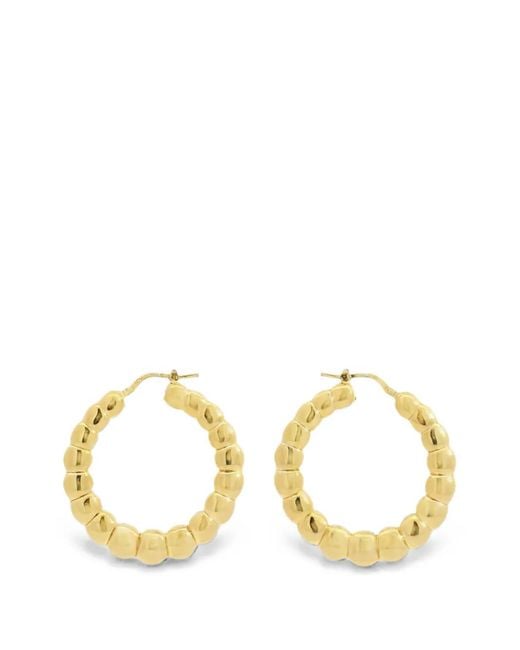 Lisa Nik Metallic Golden Dreams Beaded Hoop Earrings