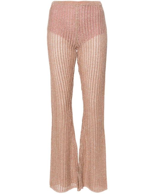 Forte Forte Pink High-waist Bootcut Knitted Trousers