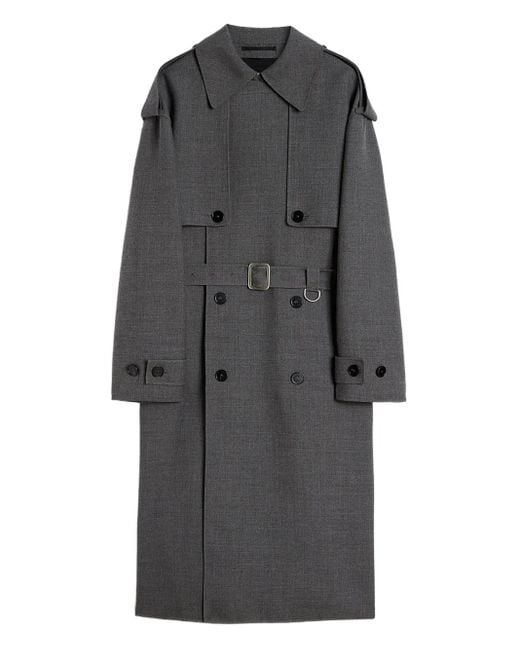 メンズ Jil Sander ベルテッド ダブルコート Gray