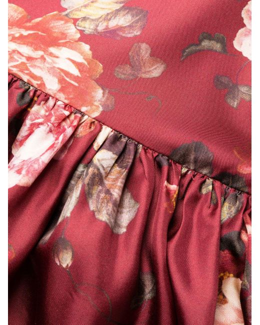 Zimmermann Red Luminosity Floral-print Silk Dress - Women's - Silk