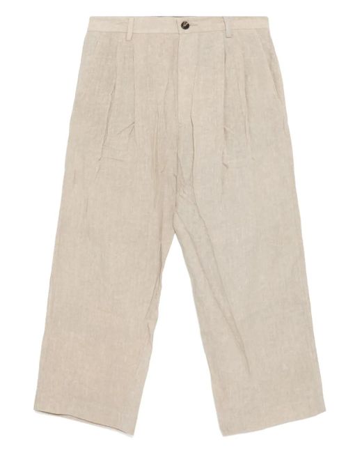 Ziggy Chen Hose Mit Weitem Bein in Natural für Herren