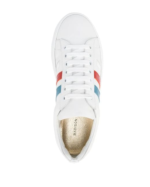 Madison Maison White 3 Stripe & Your Out Leather Sneakers