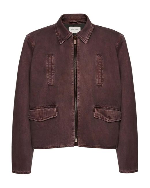 Magda Butrym Brown Zip-Front Denim Jacket