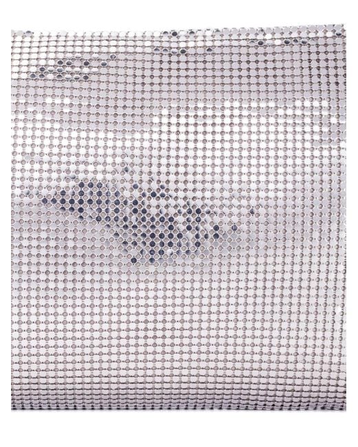 Benedetta Bruzziches White Metallic Chain Clutch Bag