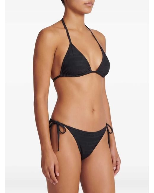 Bikini Con Logo Estampado Balmain de color Black