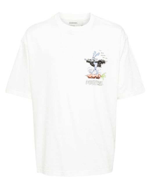 T-shirt con stampa grafica Wabbit di DOMREBEL in White da Uomo