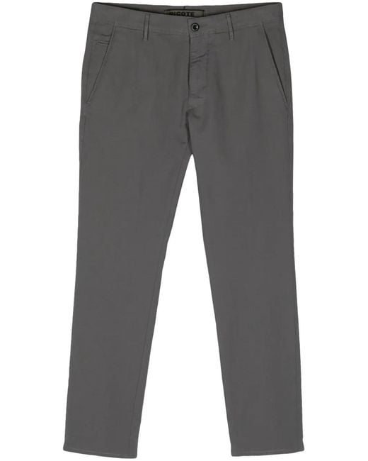 Incotex Gray Cropped Chino Trousers for men