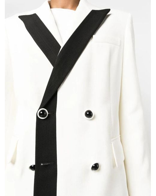 Casablanca Black Contrast-Lapel Double-Breasted Blazer for men