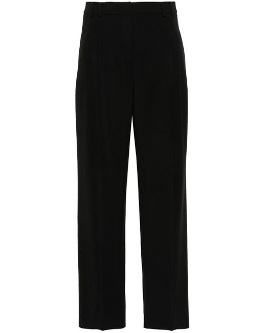 Pantalon droit à détail de plis Patrizia Pepe en coloris Black