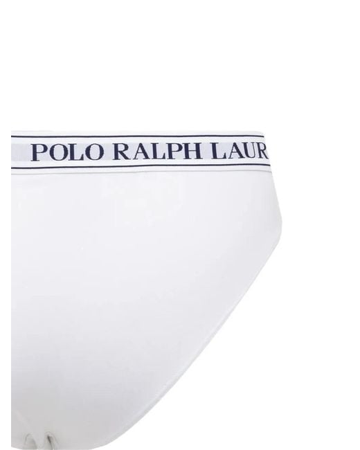 Polo Ralph Lauren Blue Logo-Waistband Ribbed Briefs (Set Of Three)