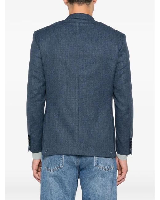 Canali Blue Buttoned Blazer for men