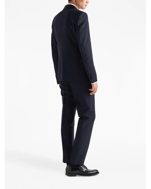 Prada Blue Single-Breasted Wool-Mohair Tuxedo for men