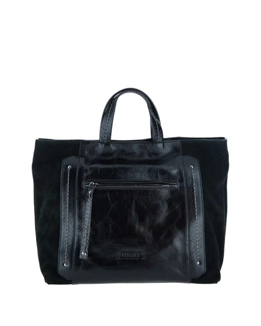 VISONA Leather Tote Bag in Black | Lyst