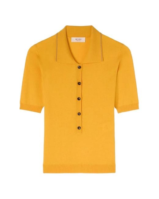 RETORI Yellow Stripe-Detail Polo Shirt