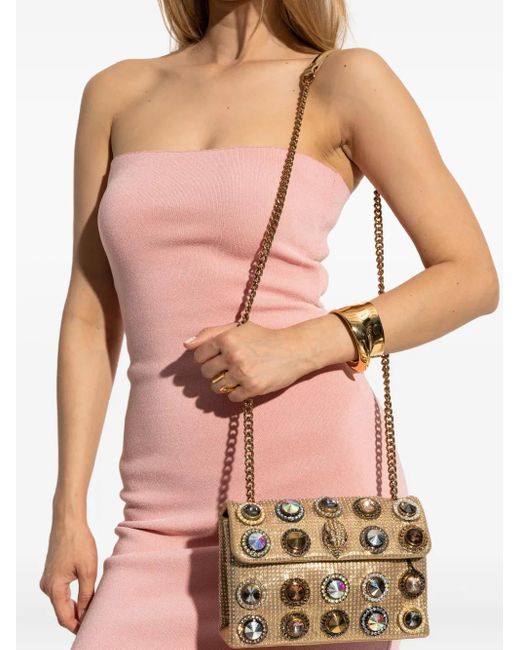 Kurt Geiger Metallic Medium Kensington Octavia Crystal-Embellished Shoulder Bag