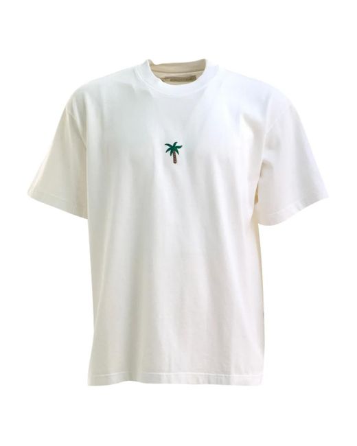 ALBERTO BRESCI White Palm-Tree T-Shirt for men