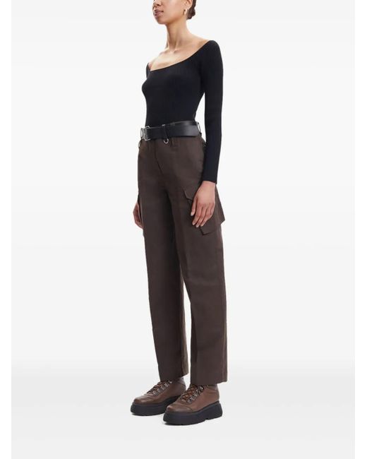 Samsøe & Samsøe Black Ribbed Scoop-Neck Top
