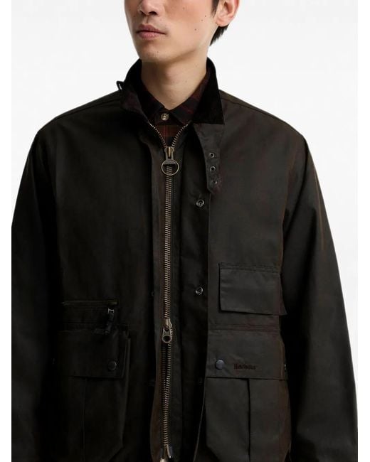 Barbour Black Modified Ursula Waxed Jacket for men