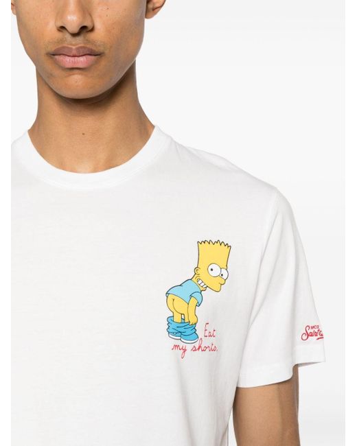 Mc2 Saint Barth White X The Simpsons Cotton T-shirt for men