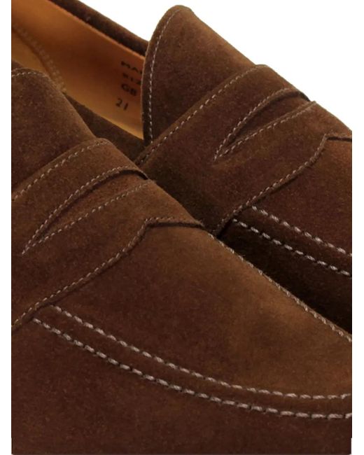 Sanders Brown Aldwych Suede Penny Loafers for men