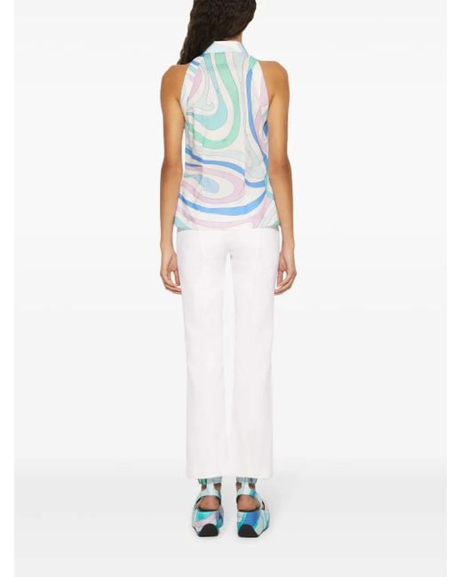 Emilio Pucci Marmo ノースリーブ シャツ Blue
