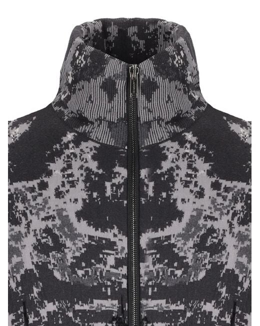 Laneus Gray Knitted Bomber Jacket