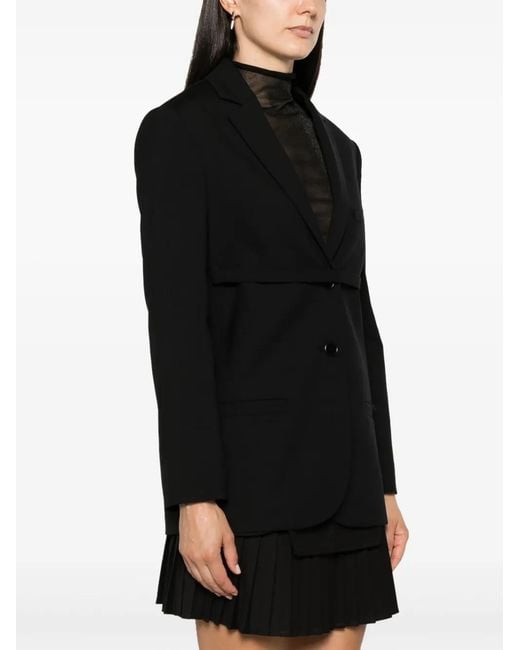 Courreges Black Strap Single-Breasted Blazer