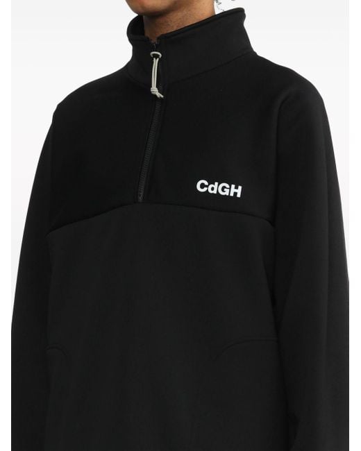Comme des Garçons Black Logo-print Quarter-zip Sweatshirt for men