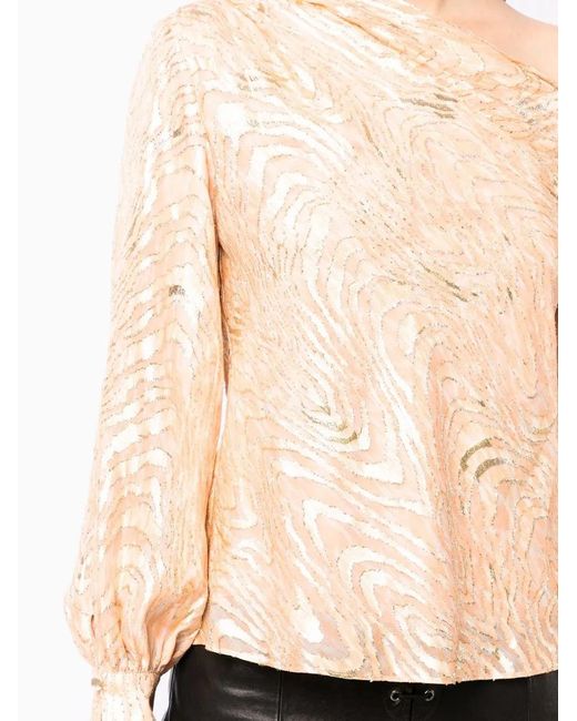 Jonathan Simkhai Natural Blouse Alice Moire À Imprimé Abstrait
