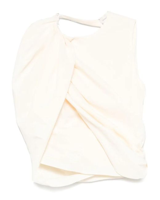 Magda Butrym Asymmetric Draped Top White