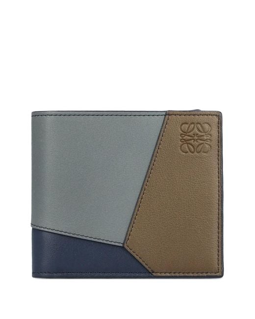 Loewe Gray Puzzle Leather Wallet for men