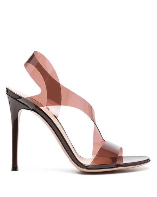 Gianvito Rossi Pink Metropolis 105Mm Transparent Sandals