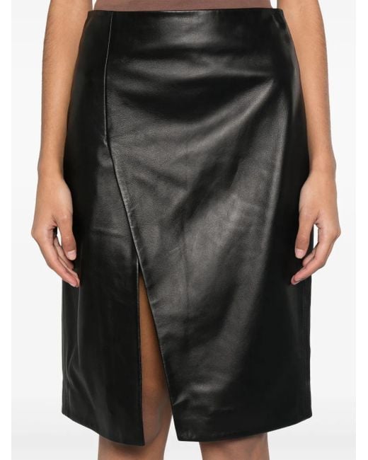 Loulou de Saison Black Slit-Detail Skirt