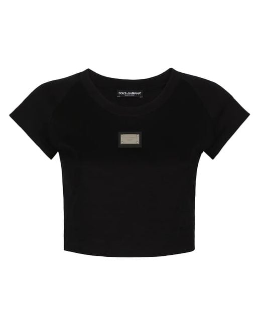 Dolce & Gabbana Black Cropped T-Shirt