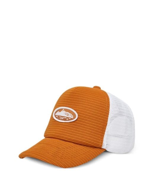 corteiz Orange Ace Mesh-Back Trucker Cap