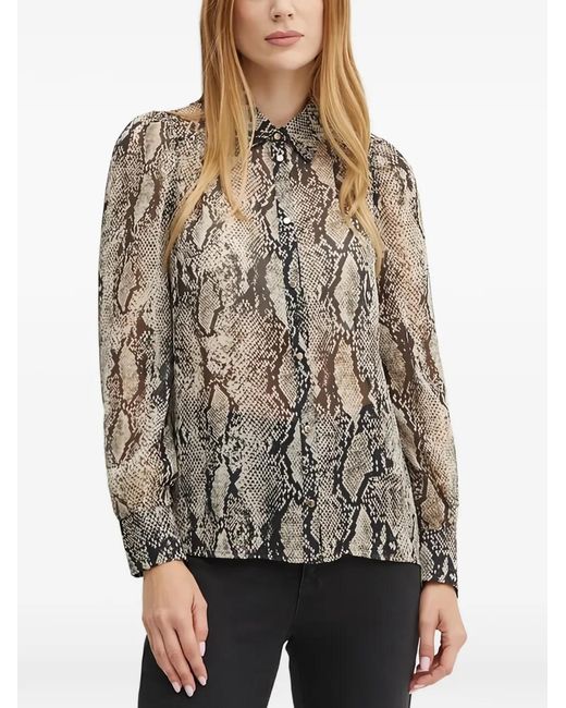 Morgan Gray Cipyth Snake-Print Shirt